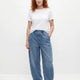 CLÍODHNA | RELAXED ELASTIC WAIST DENIM TROUSERS