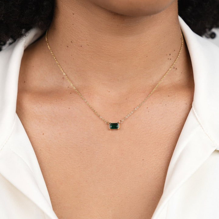 Clara | Delicate Emerald Necklace