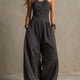 MERRYN | ELEGANT CROSS-NECK LINEN BLEND JUMPSUIT