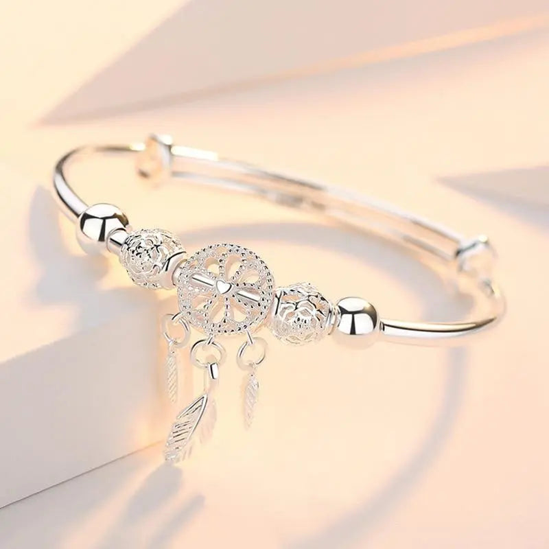 Nessa | Silver Dreamcatcher Charm Bracelet