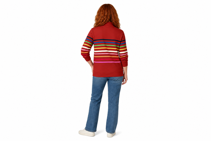 FLORENCE | COMFORTABLE STRIPED ZIP-NECK JUMPER