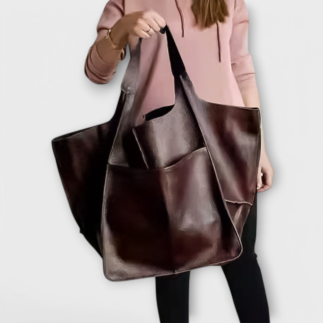 Oversized Faux Leather Weekend Bag