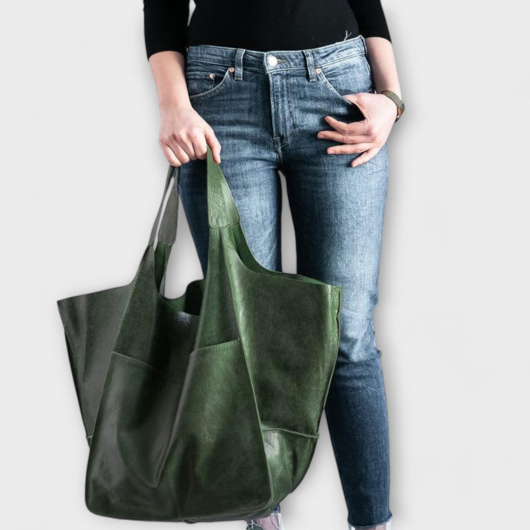 Oversized Faux Leather Weekend Bag