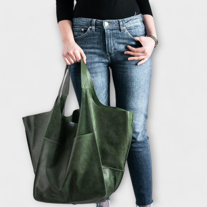 Oversized Faux Leather Weekend Bag