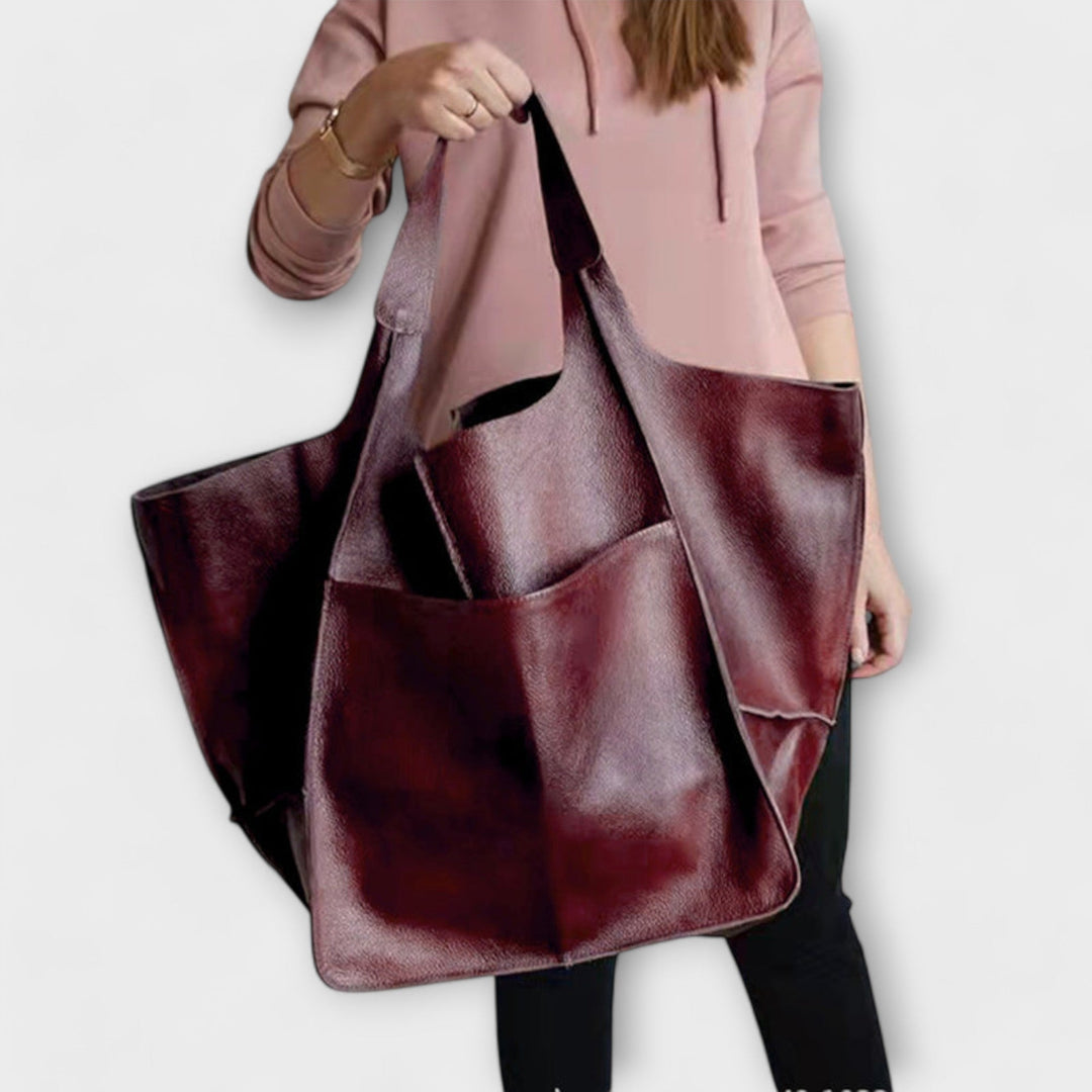Oversized Faux Leather Weekend Bag