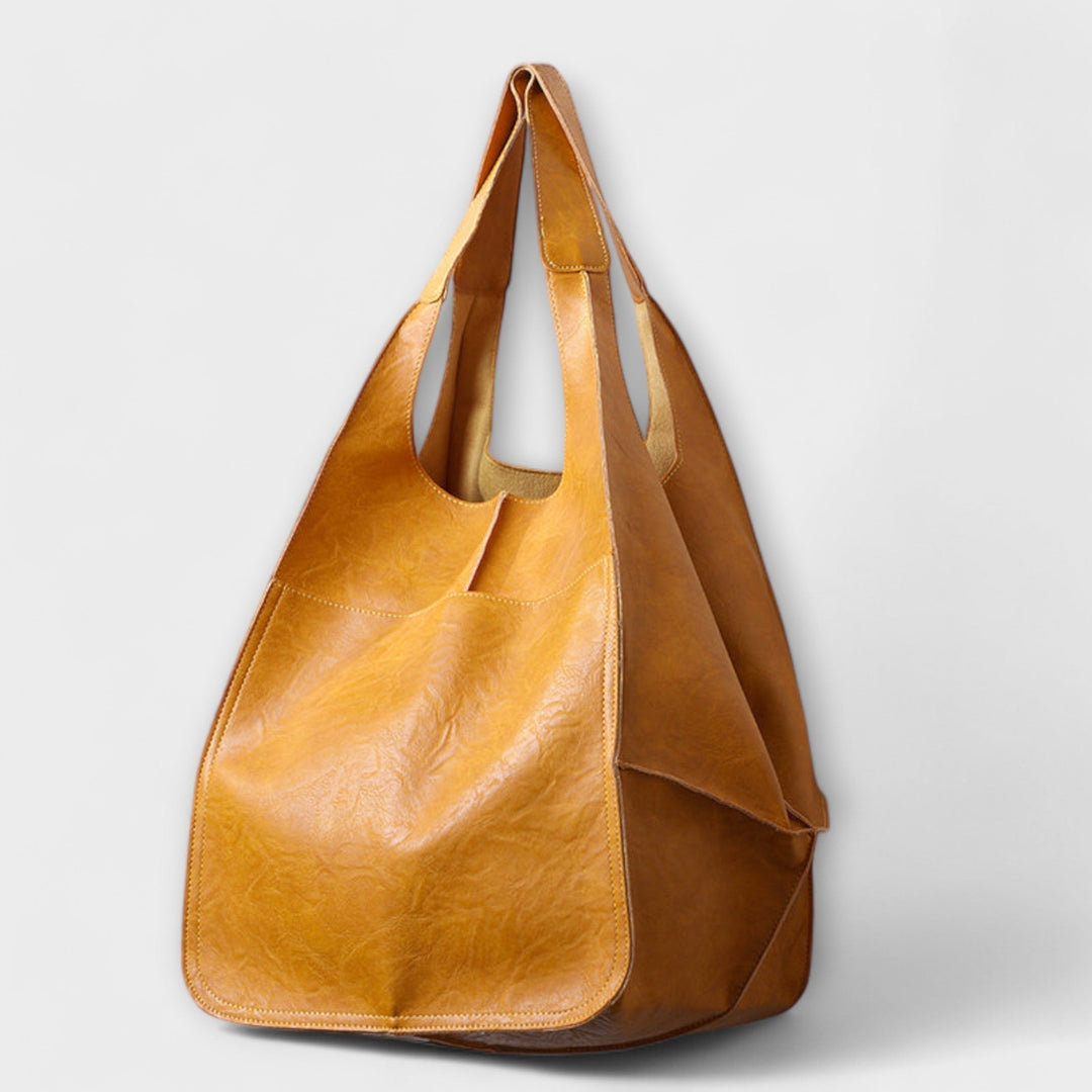 Oversized Faux Leather Weekend Bag