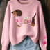 Clodagh | Knit Pullover with Felted Wool Dachshund Detail