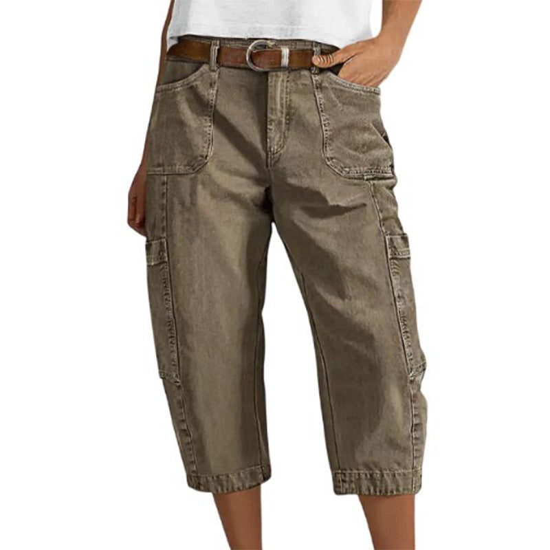 CLARA | Relaxed Cargo Cropped Trousers