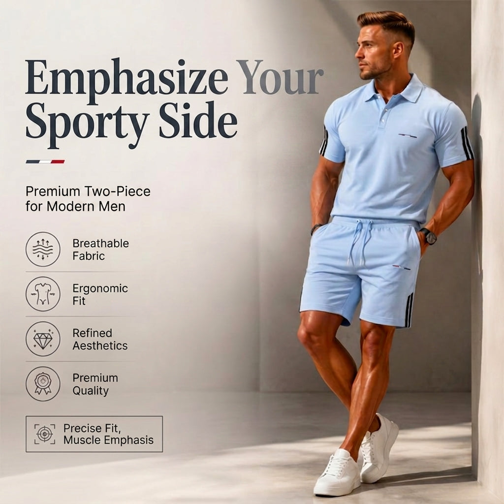 THEO | Relaxed Two-Piece Short Sleeve Top and Shorts Set