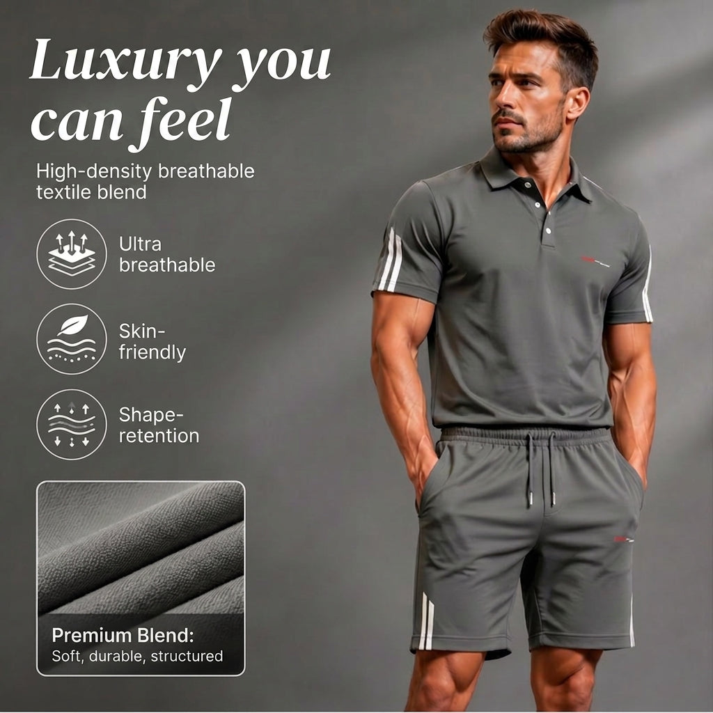 THEO | Relaxed Two-Piece Short Sleeve Top and Shorts Set
