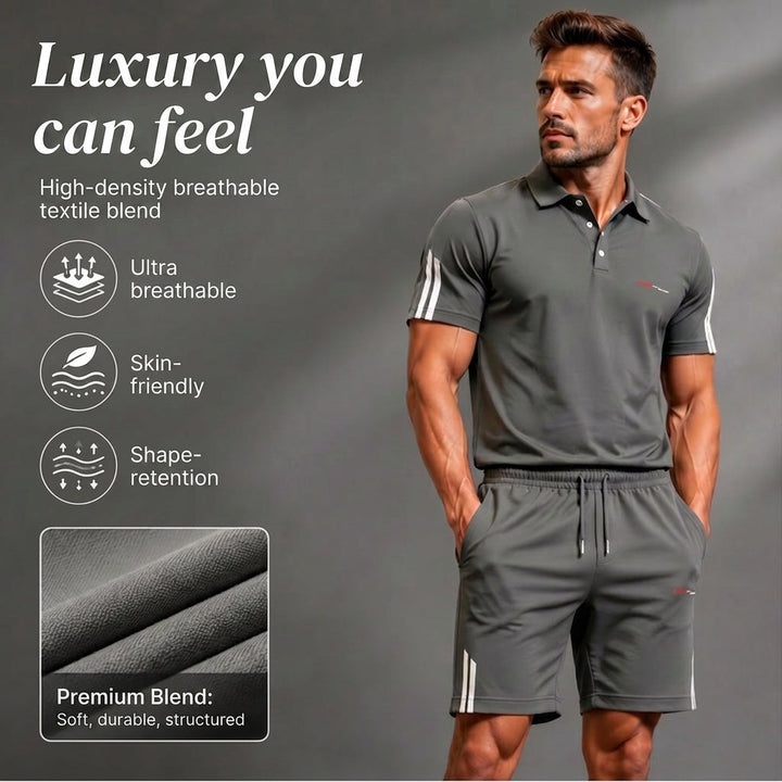 THEO | Relaxed Two-Piece Short Sleeve Top and Shorts Set