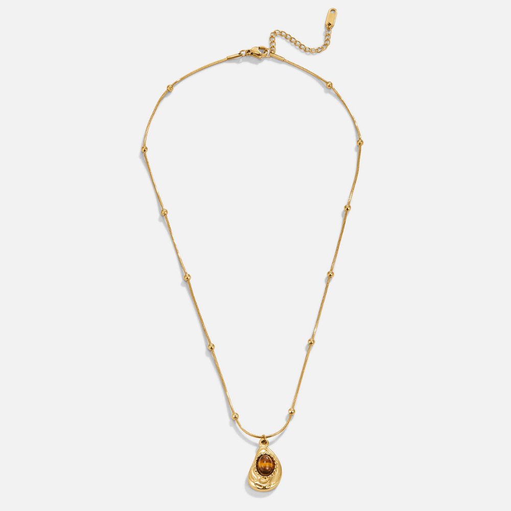 Marjorie | Gold Necklace with Tiger's Eye