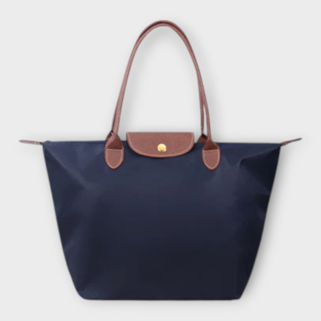 Oxford Fabric Shoulder Bag with Zip Closure