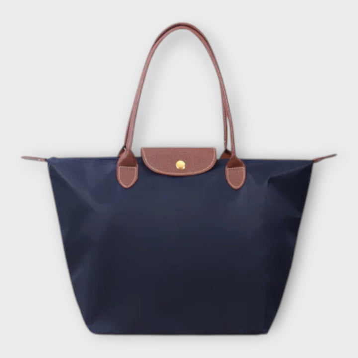 Oxford Fabric Shoulder Bag with Zip Closure