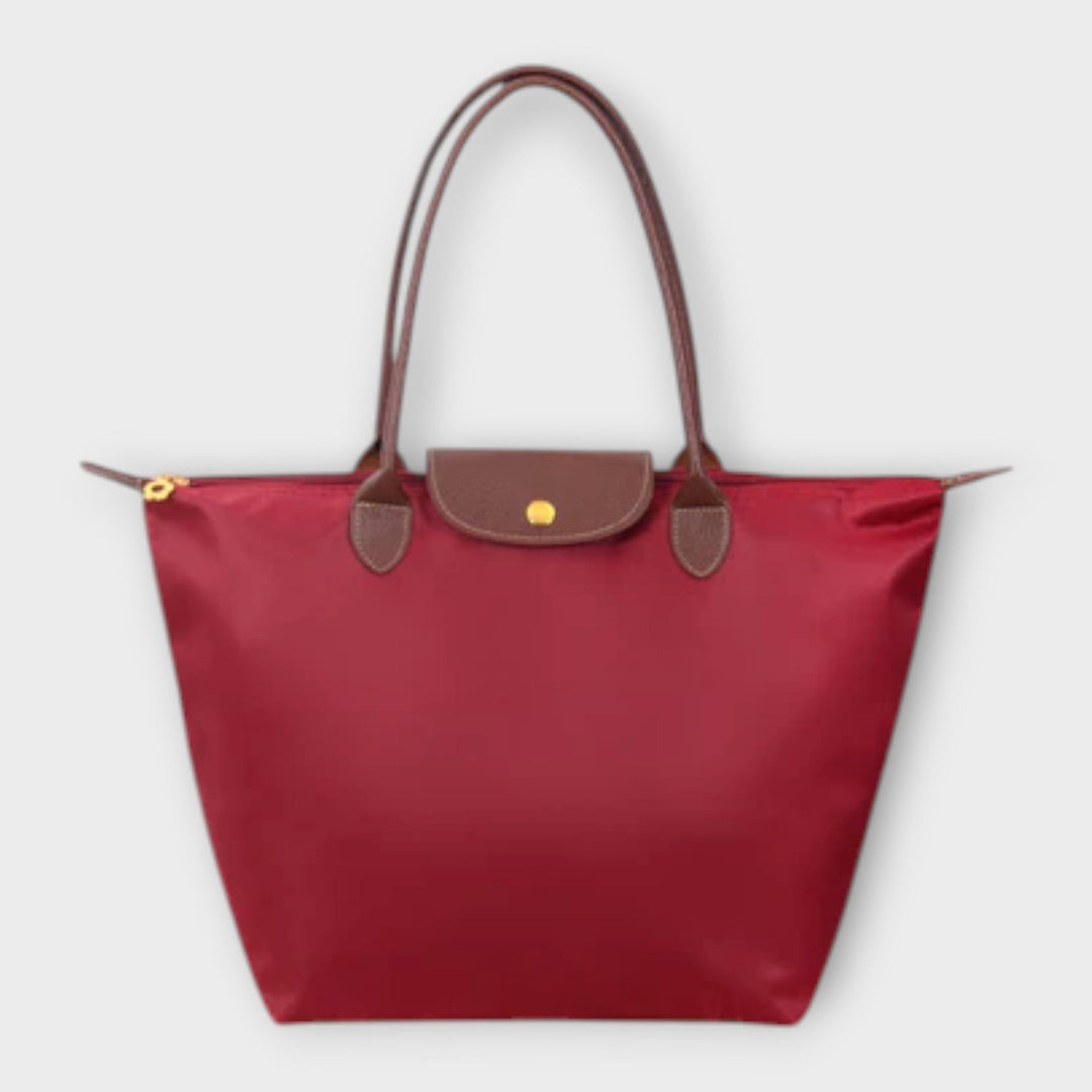 Oxford Fabric Shoulder Bag with Zip Closure