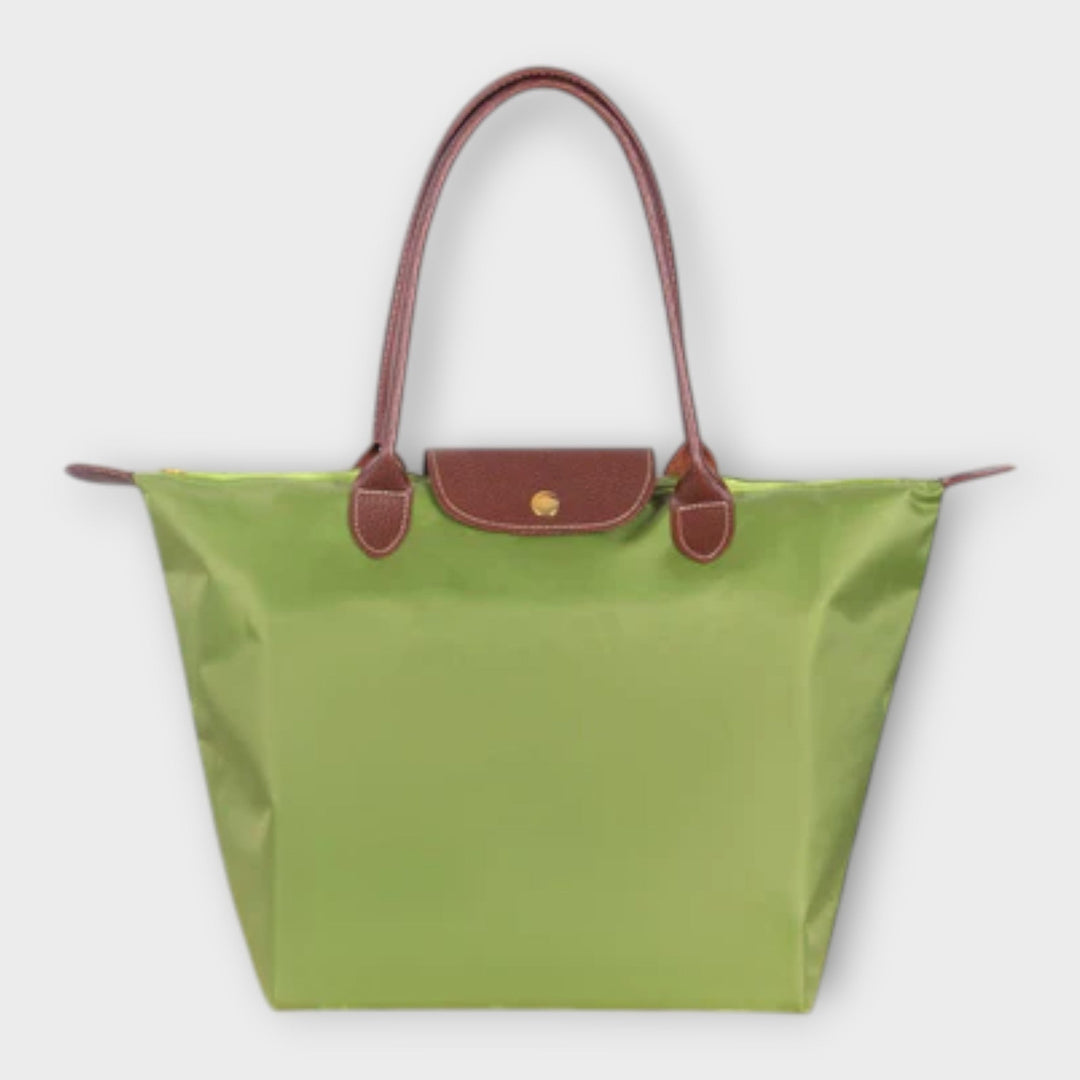 Oxford Fabric Shoulder Bag with Zip Closure