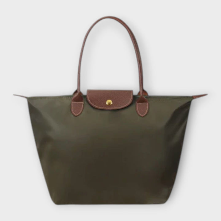 Oxford Fabric Shoulder Bag with Zip Closure