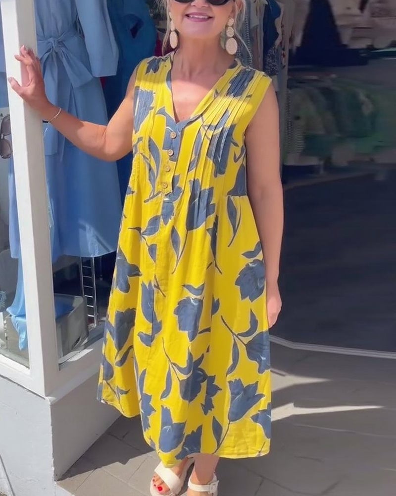 Winifred | Printed Sleeveless Maxi Dress