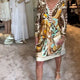 Brenda | Vintage Print V-Neck Dress