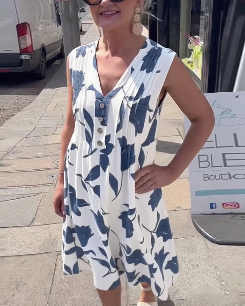Winifred | Printed Sleeveless Maxi Dress