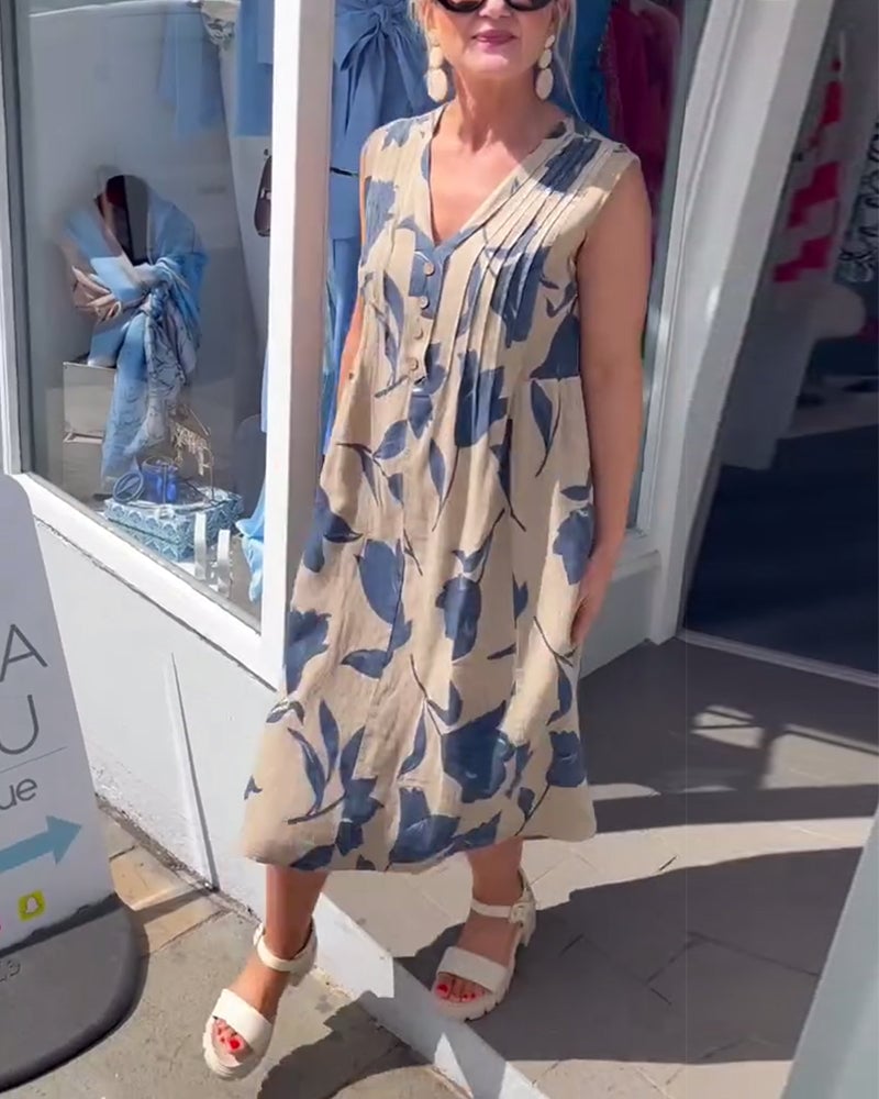 Winifred | Printed Sleeveless Maxi Dress
