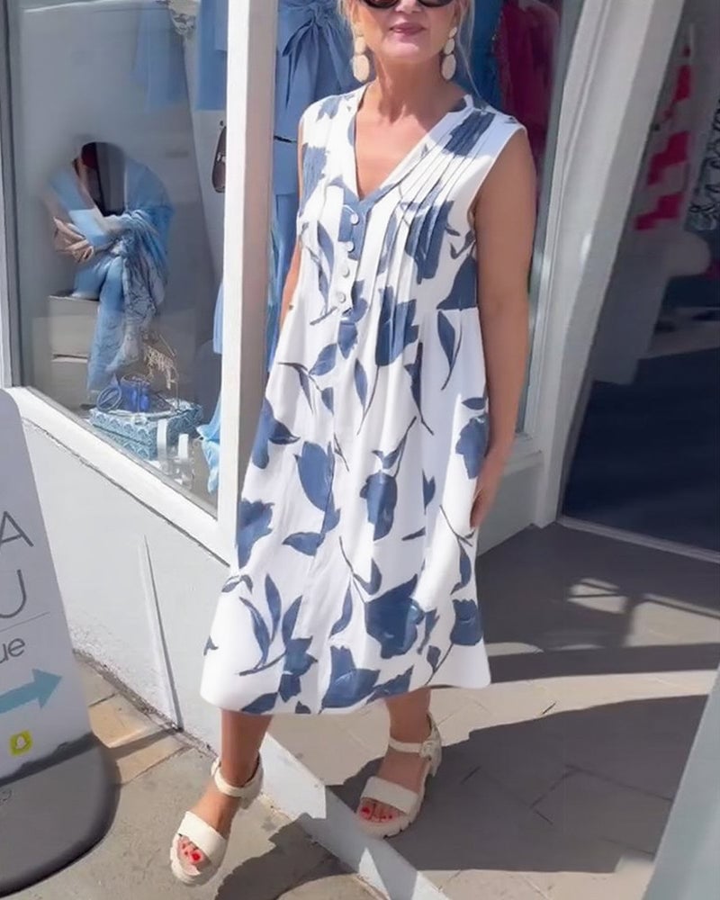 Winifred | Printed Sleeveless Maxi Dress