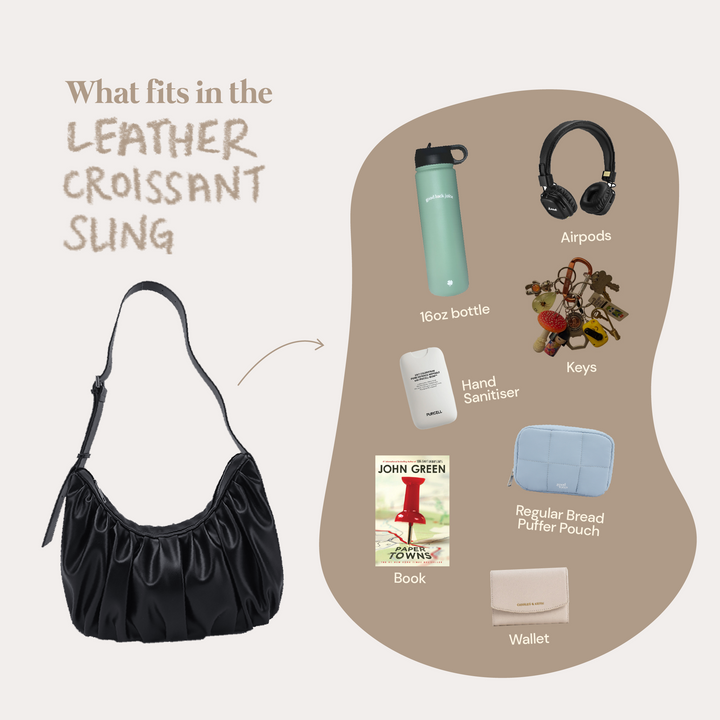 Croissant Shaped Faux Leather Sling Bag