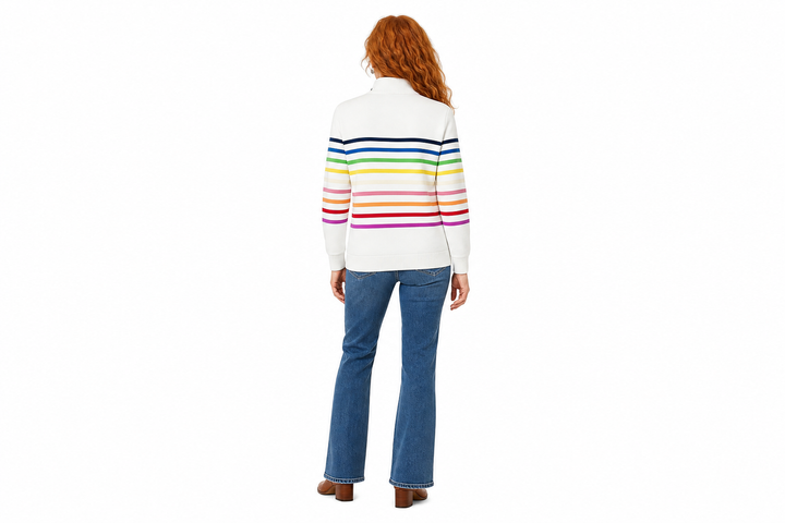 FLORENCE | COMFORTABLE STRIPED ZIP-NECK JUMPER